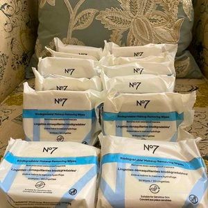 Brand New No7 BIODEGRADABLE Make Up removing wipes 12 packs